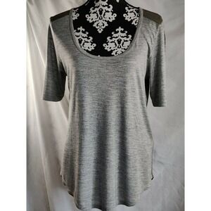 Madewell Women's Top Scoop Neck Short Sleeve 100% Viscose Gray Size Medium